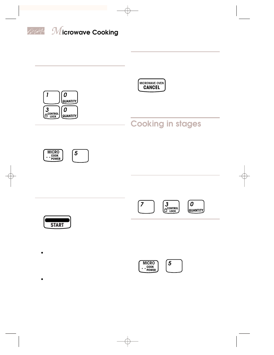 Cooking in stages, Icrowave cooking | KITCHENAID KEMI301G User Manual | Page 16 / 56