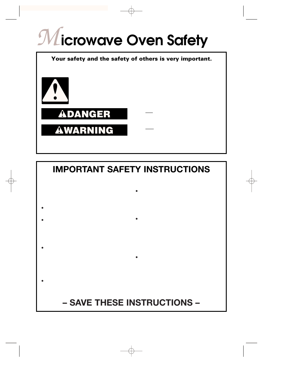 M icrowave oven safety, Icrowave oven safety, Wdanger w warning | Important safety instructions, Save these instructions | KITCHENAID KEMI301G User Manual | Page 3 / 56