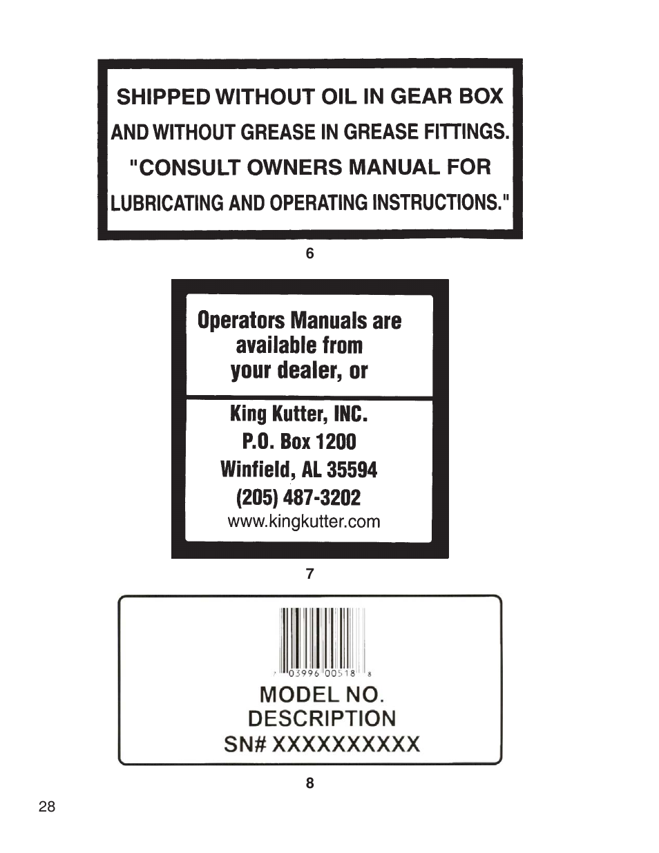 King Kutter Rotary Mower User Manual | Page 28 / 46