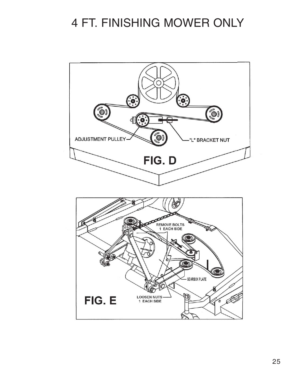 4 ft. finishing mower only | King Kutter Free Floating Finishing Mower User Manual | Page 25 / 44