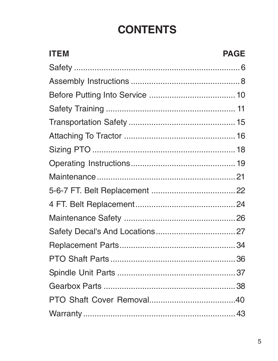 King Kutter Free Floating Finishing Mower User Manual | Page 5 / 44