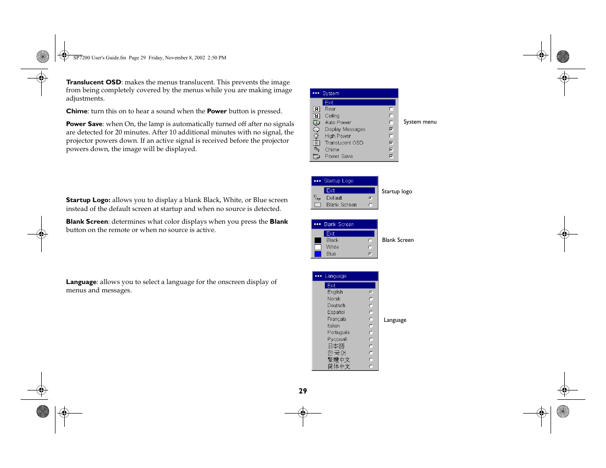 Vhh sdjh | King Kutter SCREENPLAY 7200 User Manual | Page 30 / 45