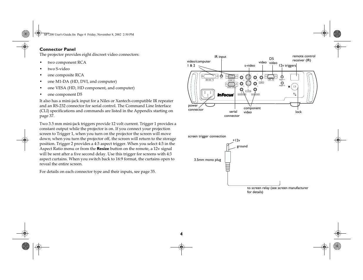 4connector panel | King Kutter SCREENPLAY 7200 User Manual | Page 5 / 45