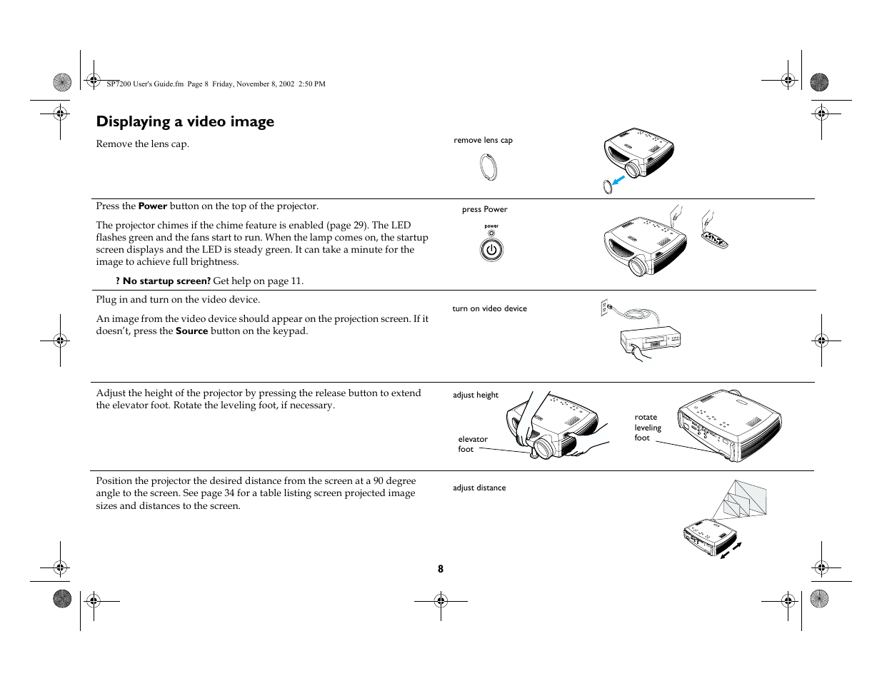Displaying a video image | King Kutter SCREENPLAY 7200 User Manual | Page 9 / 45