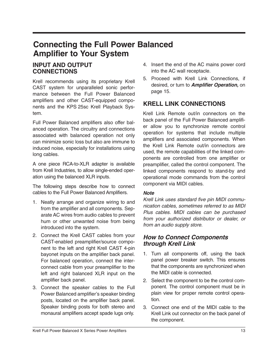 Krell Industries 350Mcx User Manual | Page 17 / 28