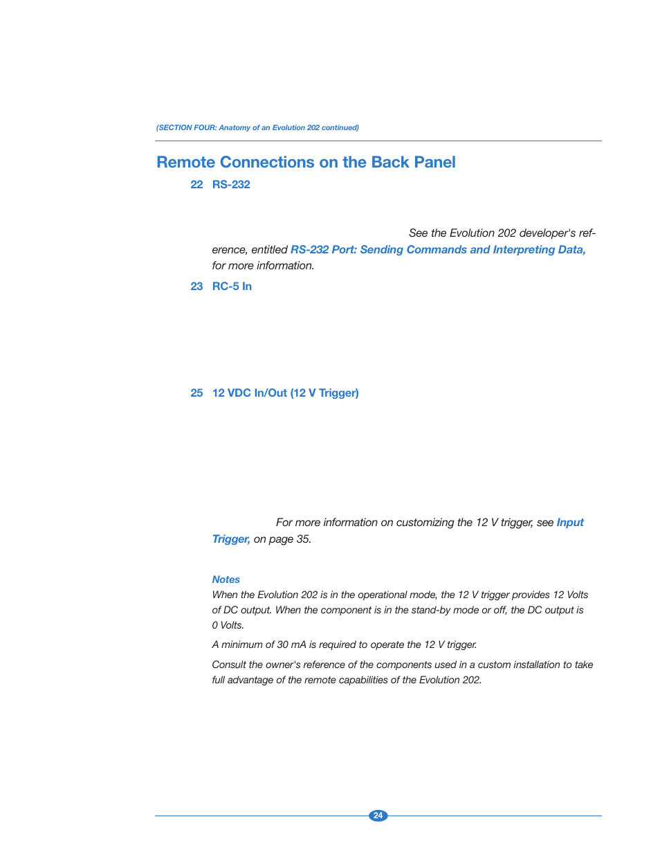 Remote connections on the back panel | Krell Industries 202 User Manual | Page 24 / 48