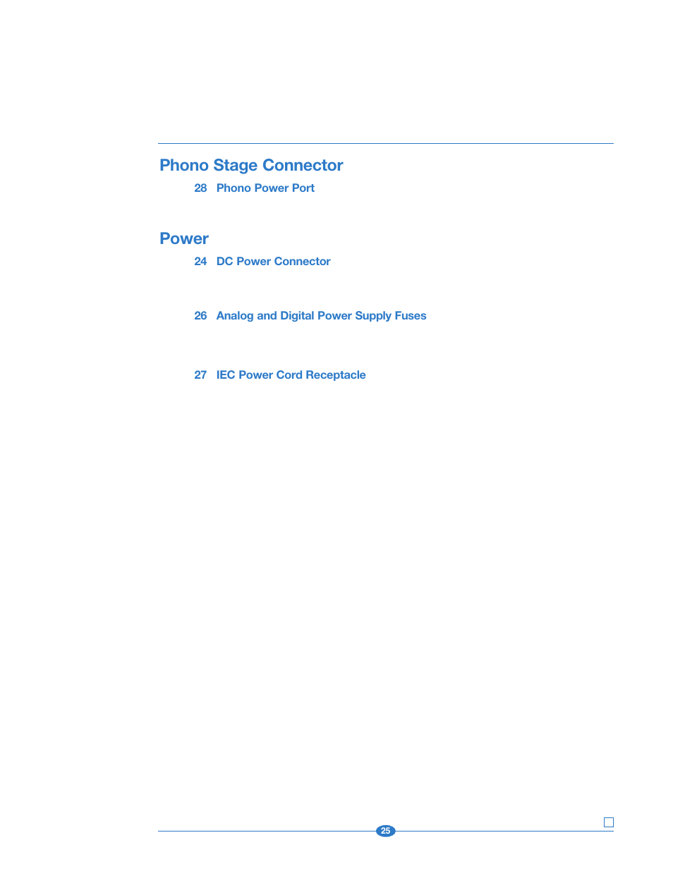 Phono stage connector, Power | Krell Industries 202 User Manual | Page 25 / 48