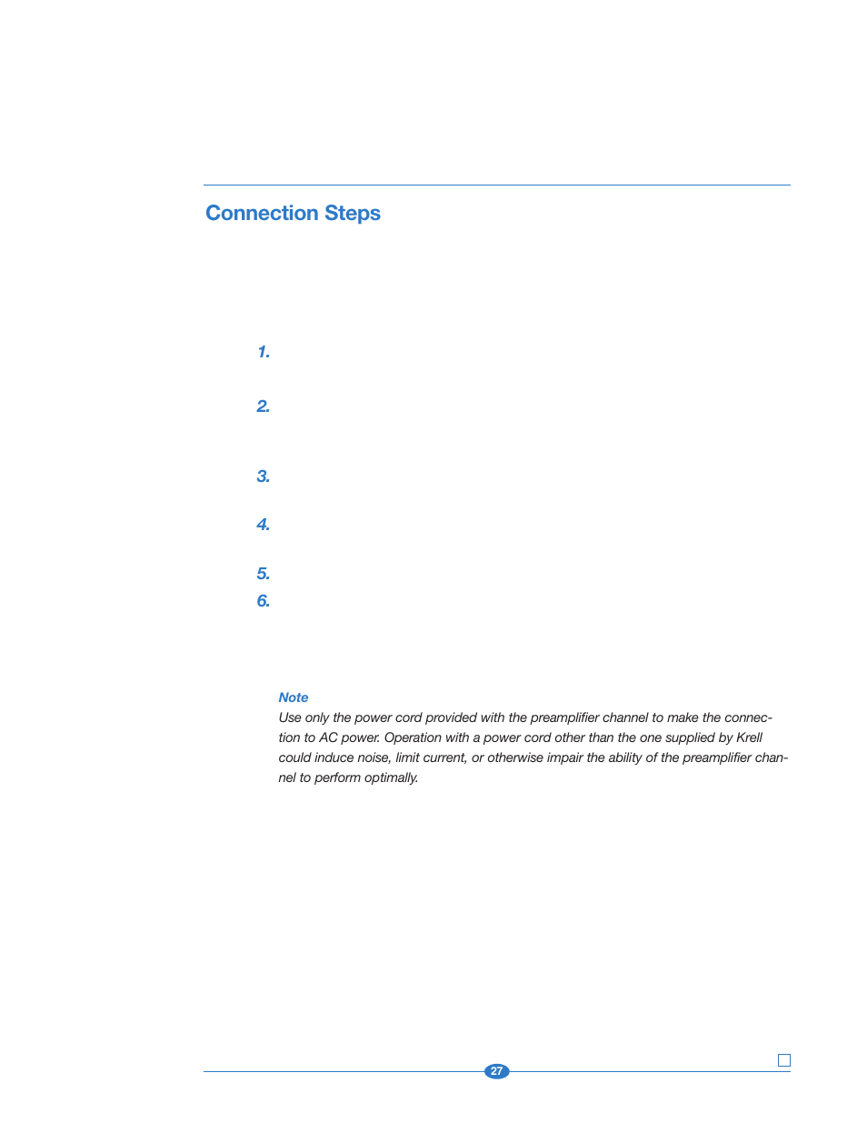 Connection steps | Krell Industries 202 User Manual | Page 27 / 48