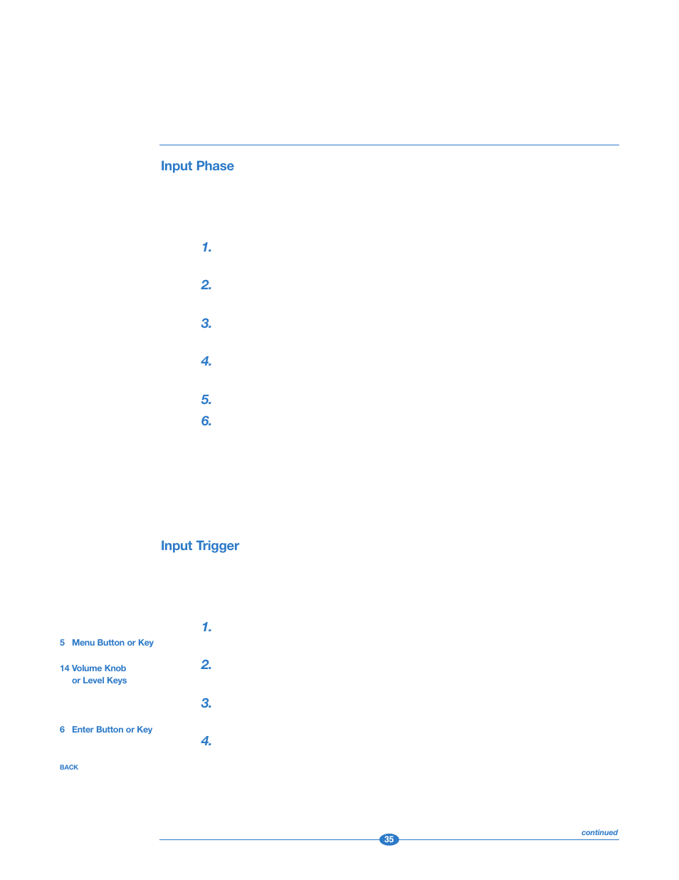Input phase, Input trigger | Krell Industries 202 User Manual | Page 35 / 48
