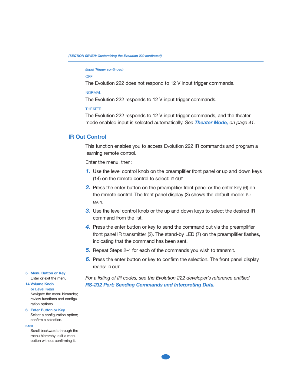 Ir_out control | Krell Industries 222 User Manual | Page 36 / 48