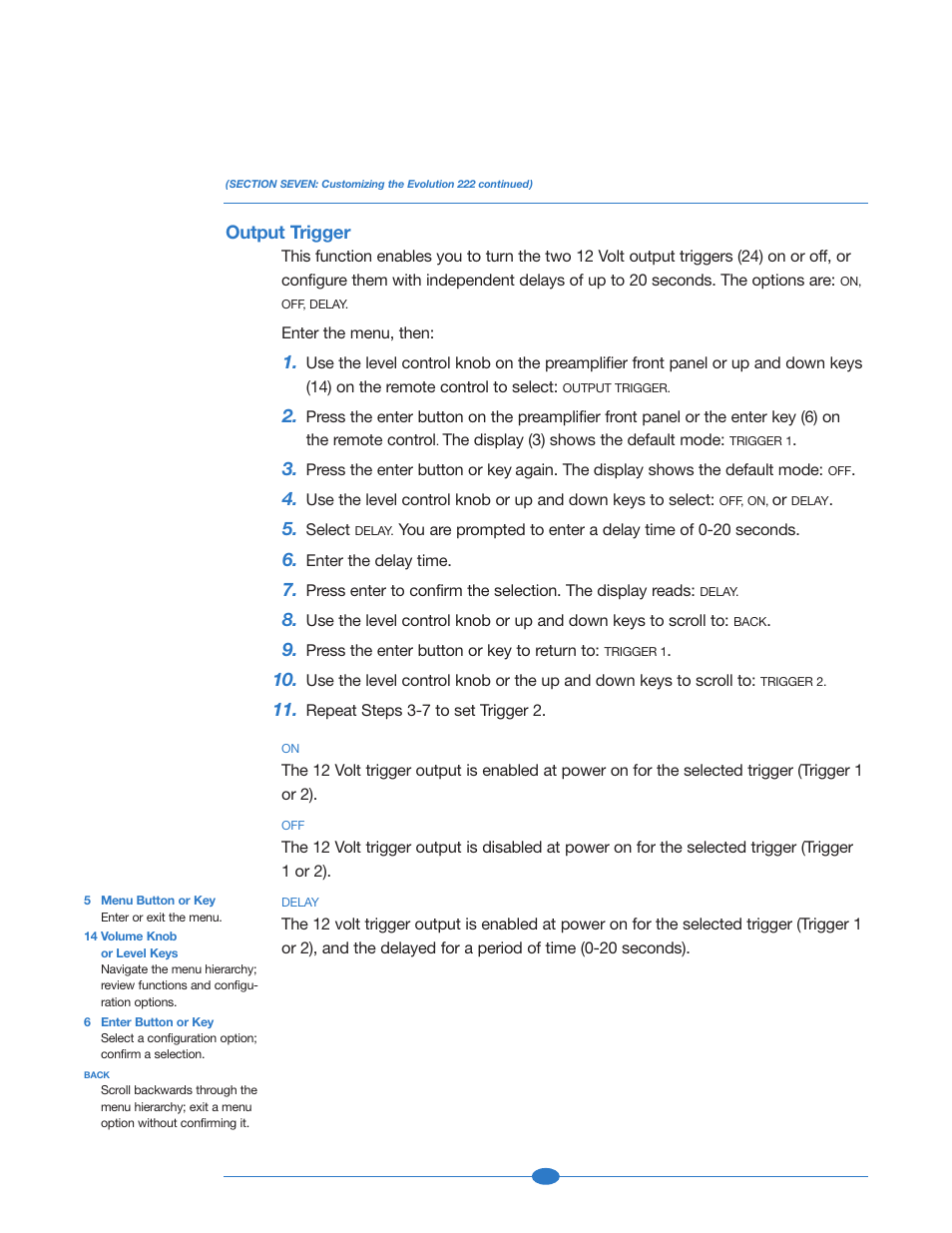 Output trigger | Krell Industries 222 User Manual | Page 38 / 48