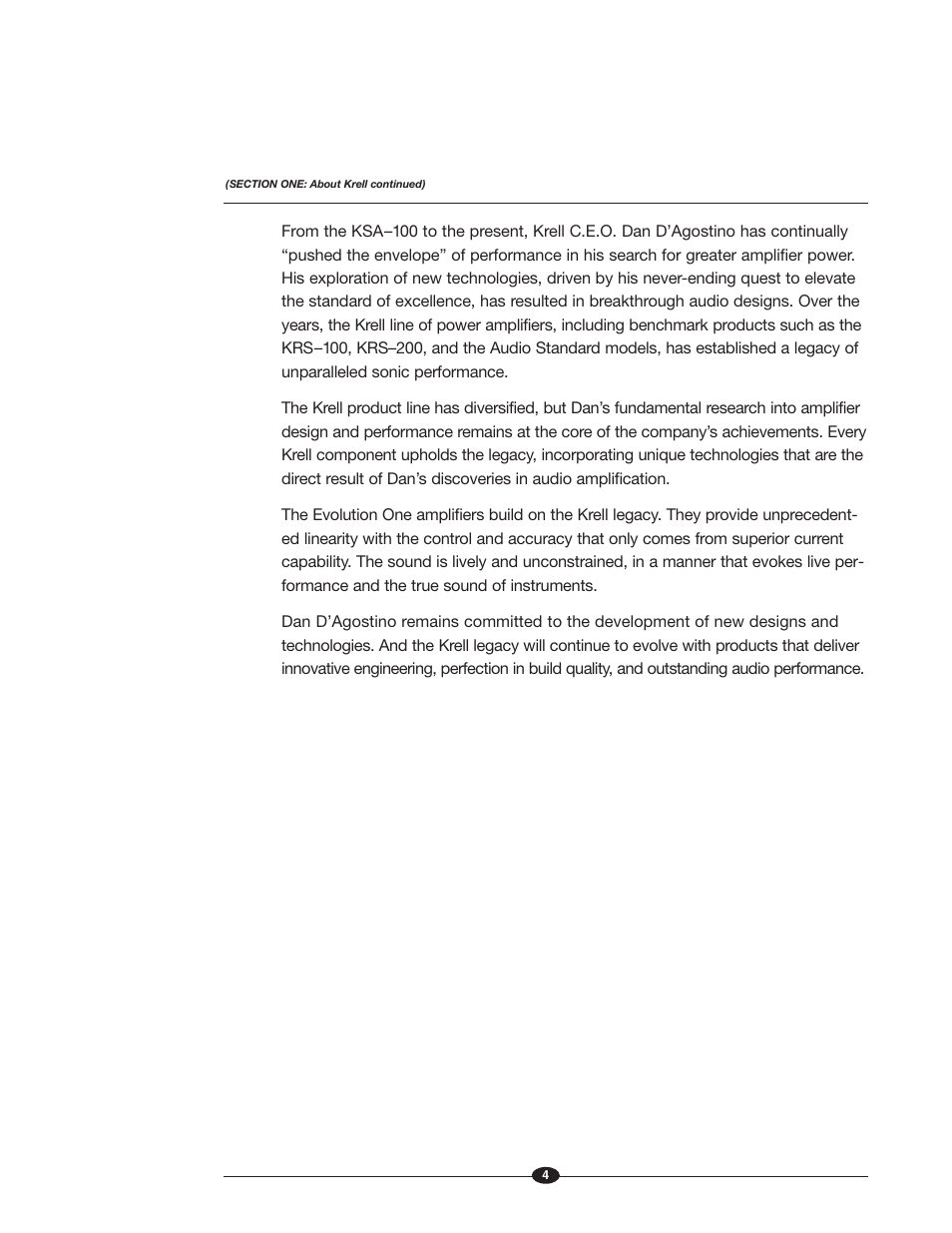 Krell Industries Evolution One User Manual | Page 8 / 35