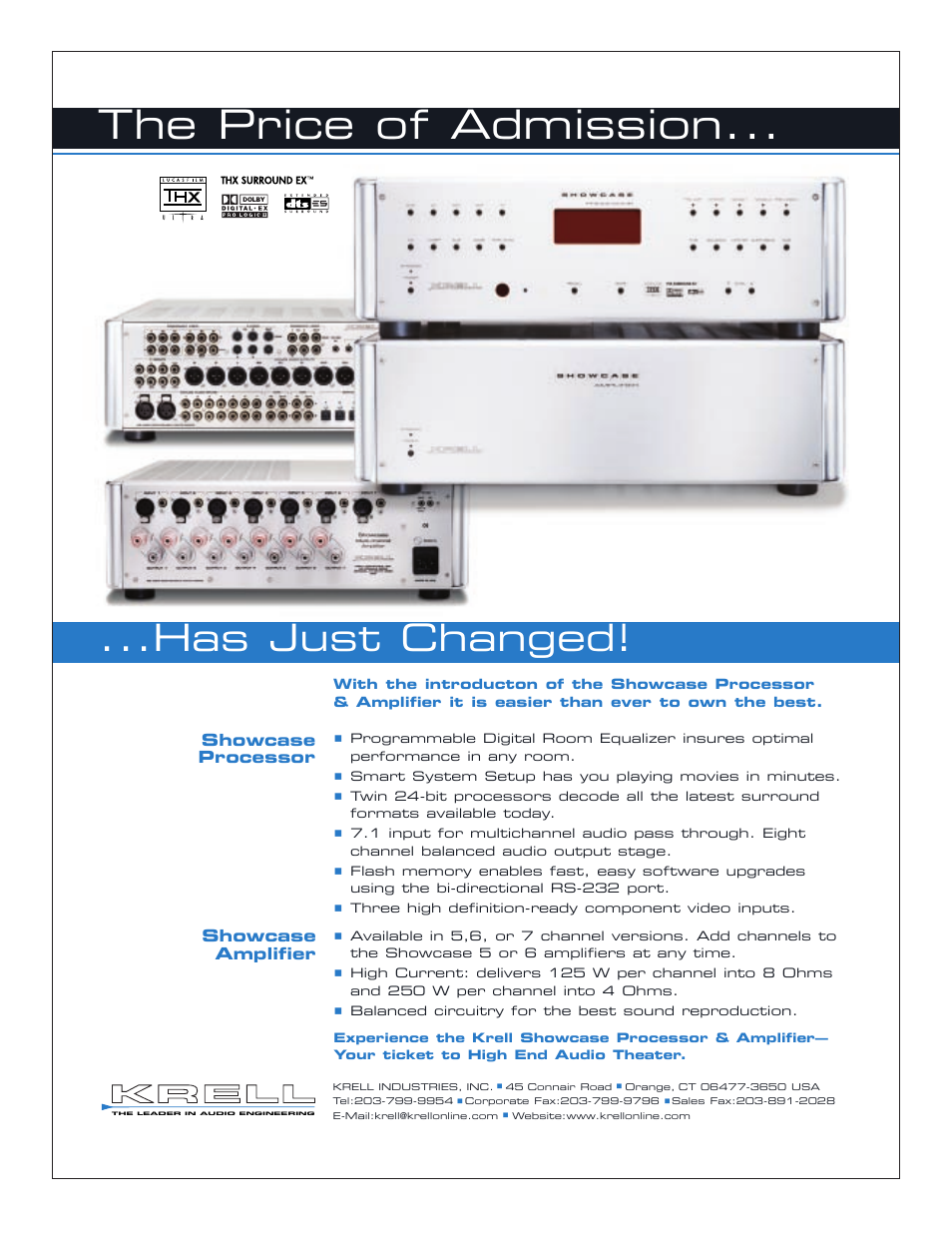 Krell Industries Showcase Processor & Amplifier User Manual | 1 page