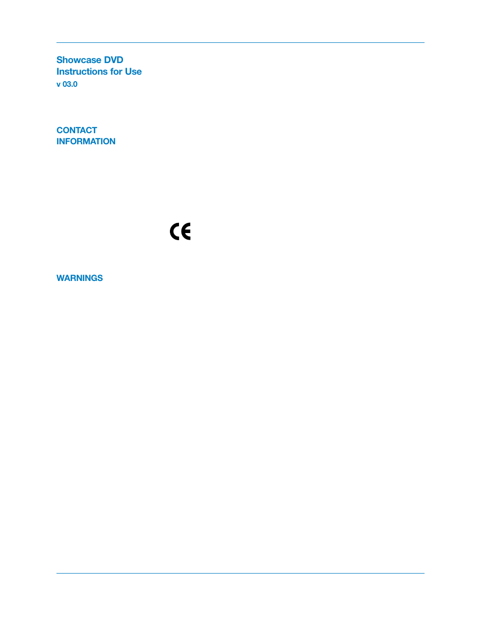 Showcase dvd instructions for use, Contact information warnings | Krell Industries DVD Player User Manual | Page 2 / 73