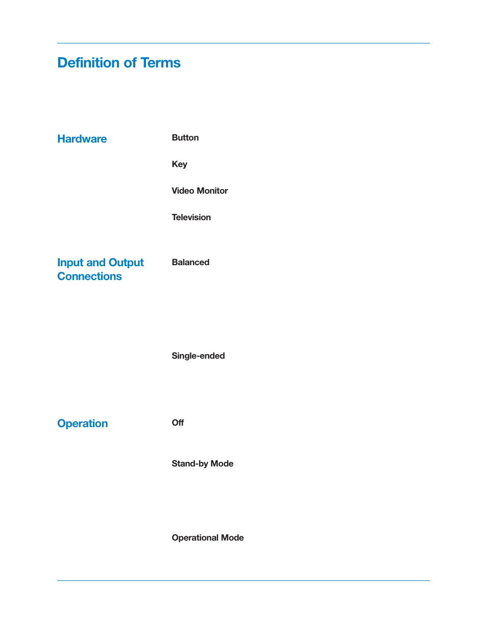 Definition of terms | Krell Industries DVD Player User Manual | Page 6 / 73