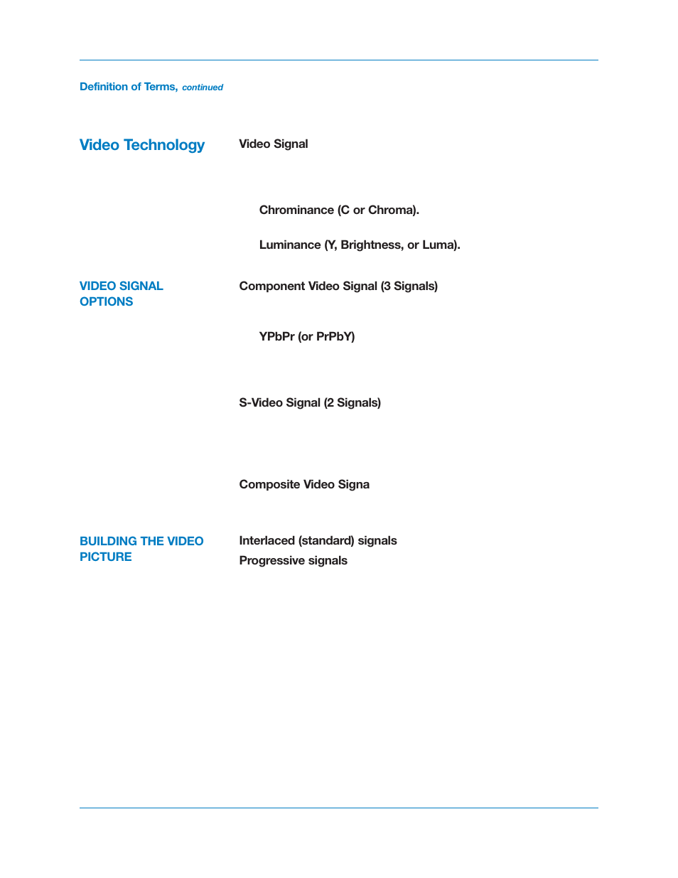 Video technology | Krell Industries DVD Player User Manual | Page 7 / 73