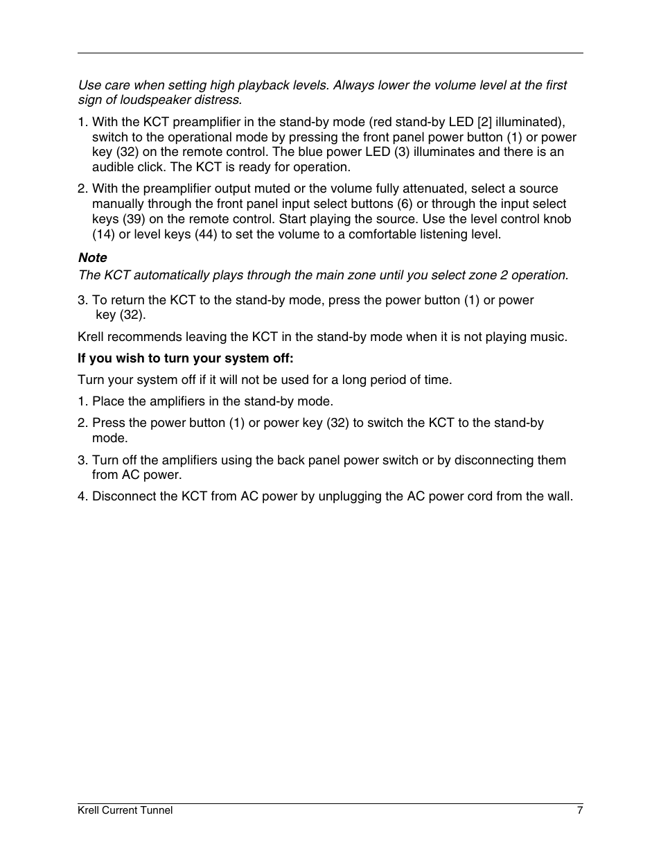 Krell Industries KCT User Manual | Page 11 / 44