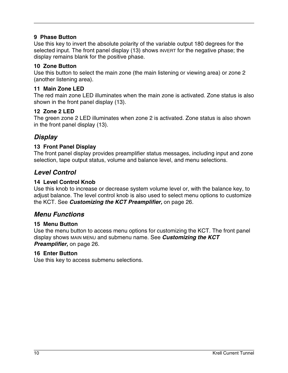 Krell Industries KCT User Manual | Page 14 / 44