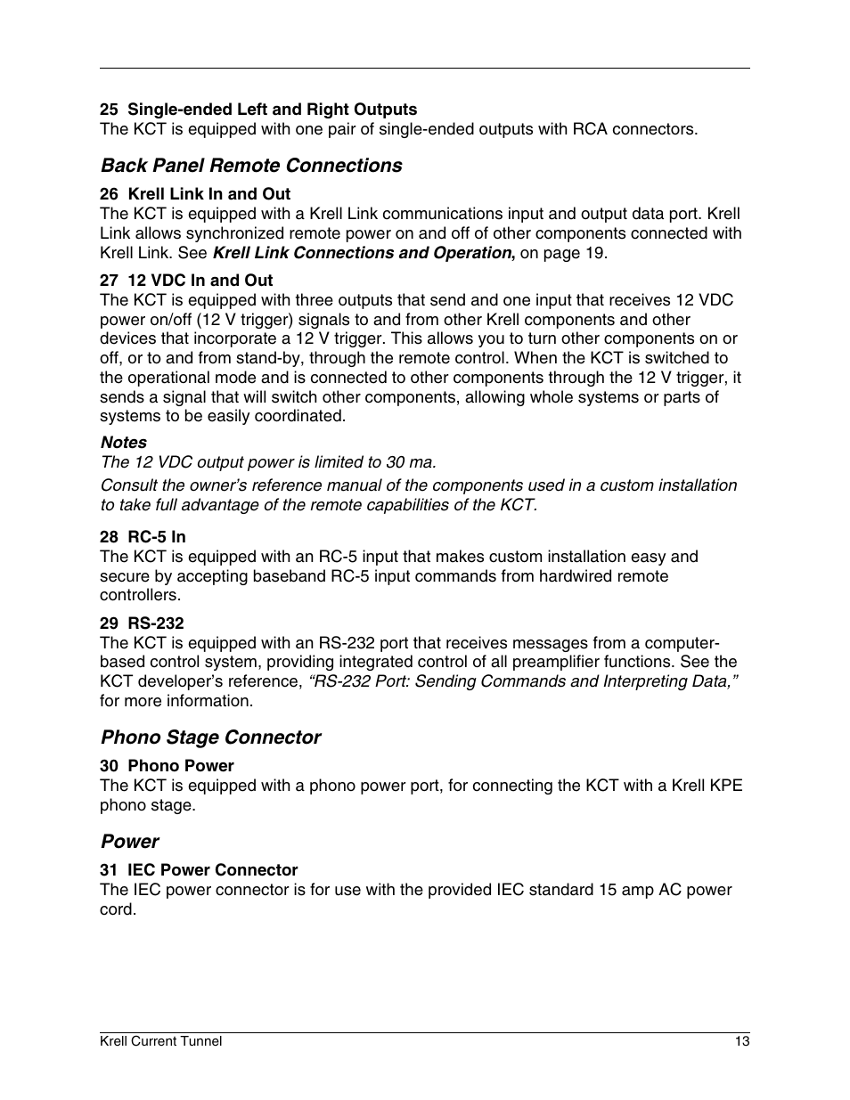 Krell Industries KCT User Manual | Page 17 / 44