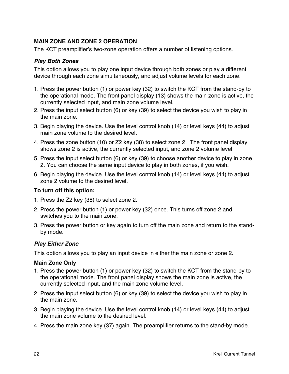 Krell Industries KCT User Manual | Page 26 / 44