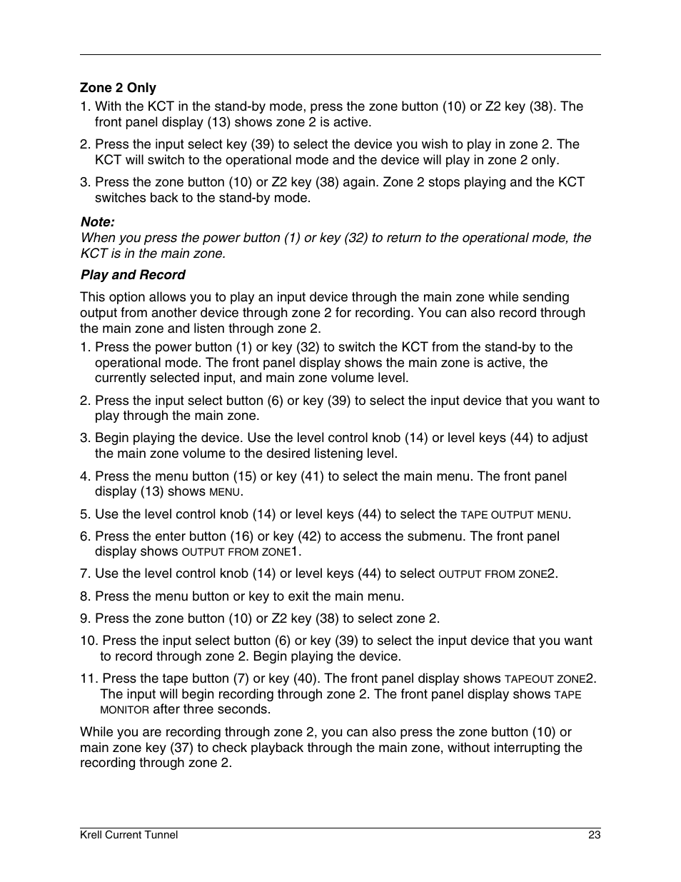 Krell Industries KCT User Manual | Page 27 / 44