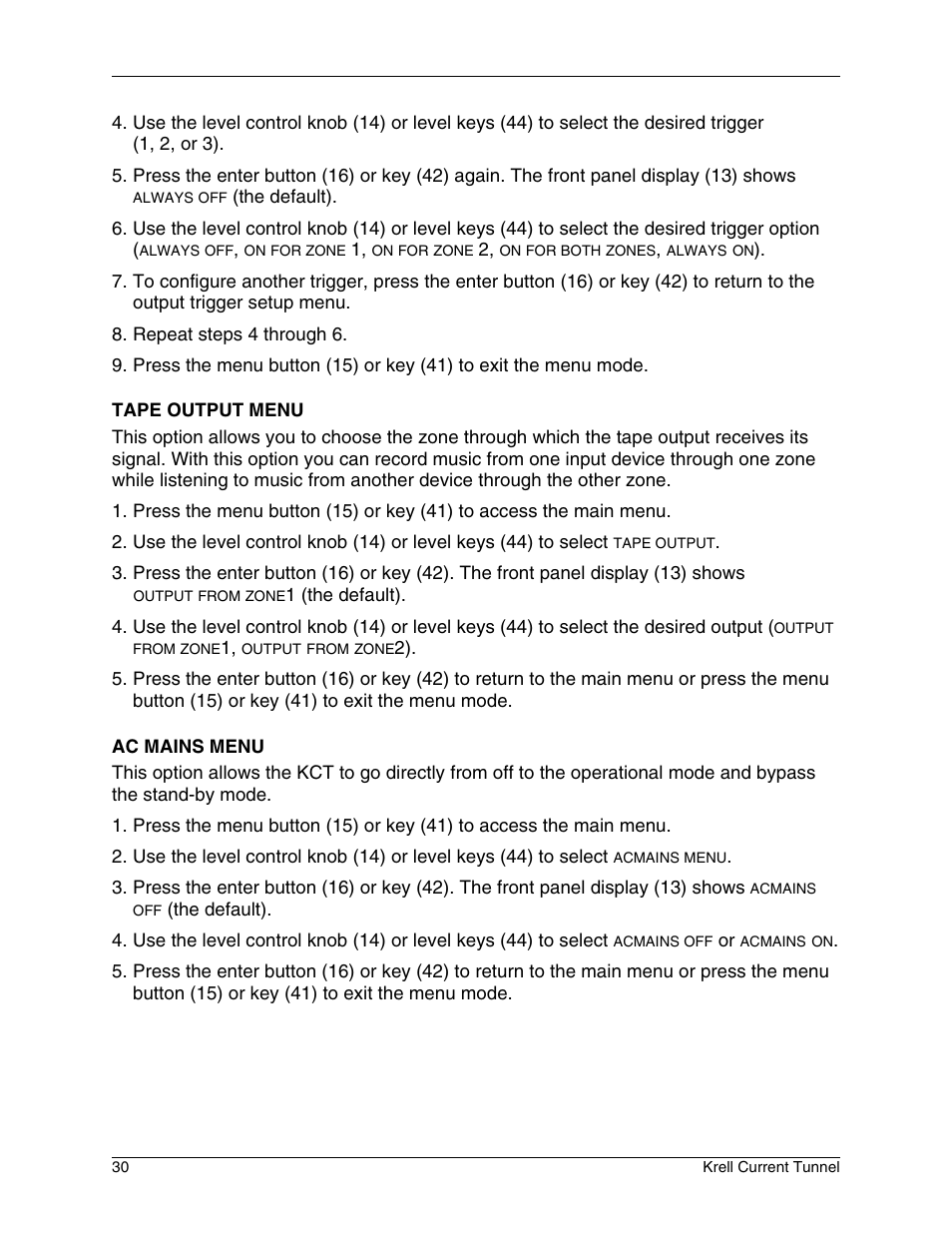 Krell Industries KCT User Manual | Page 34 / 44
