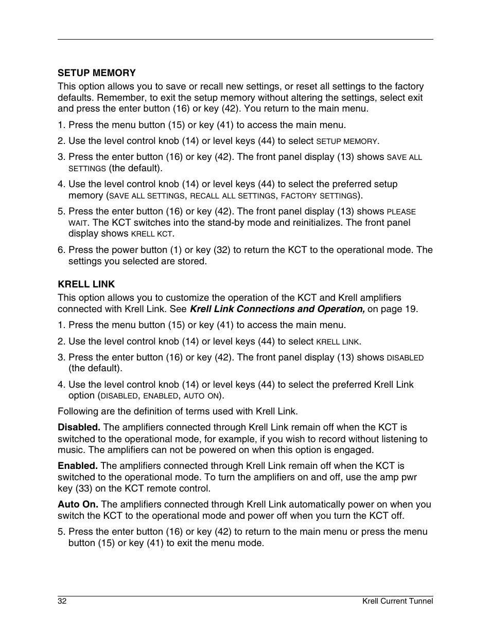 Krell Industries KCT User Manual | Page 36 / 44