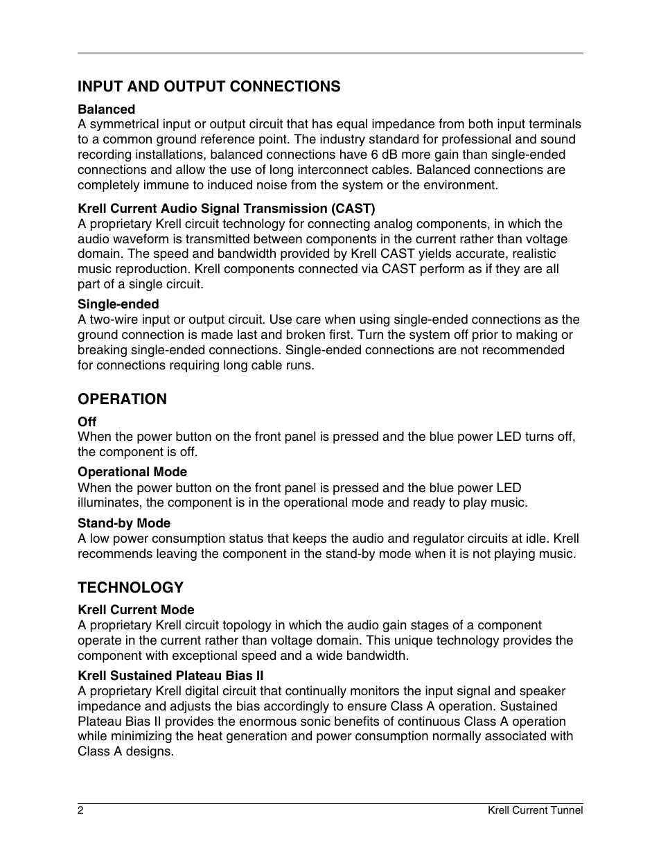 Krell Industries KCT User Manual | Page 6 / 44