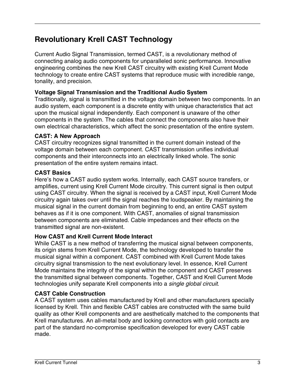 Revolutionary krell cast technology | Krell Industries KCT User Manual | Page 7 / 44