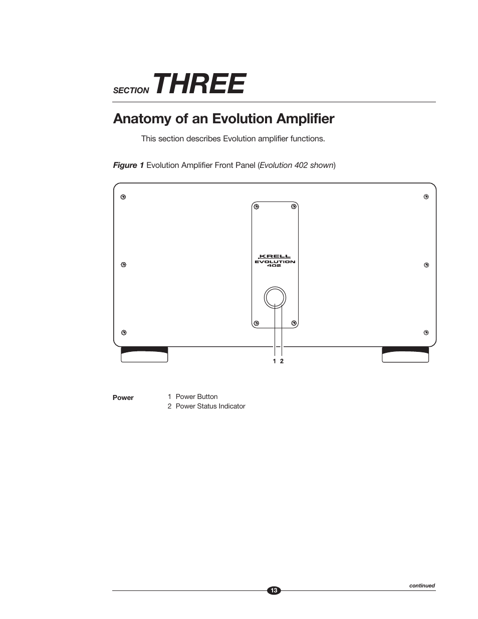 Three, Anatomy of an evolution amplifier | Krell Industries Evolution User Manual | Page 13 / 33