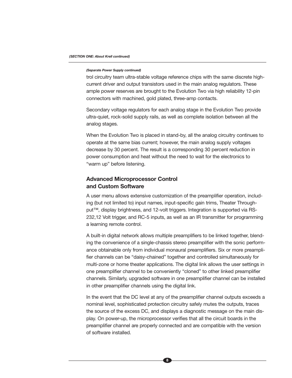 Krell Industries EVOLUTION TWO MONAURAL PREAMPLIFIER User Manual | Page 12 / 60