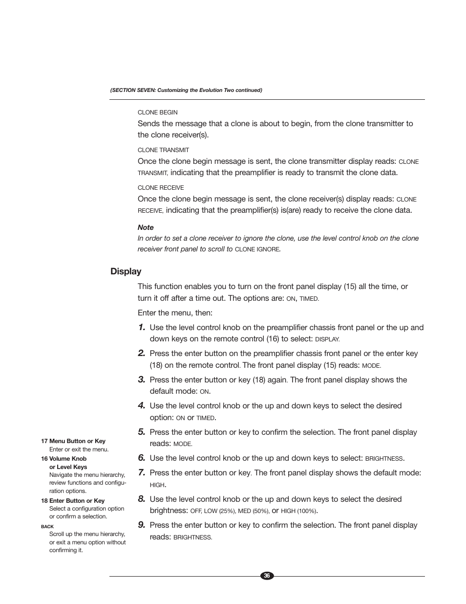 Display | Krell Industries EVOLUTION TWO MONAURAL PREAMPLIFIER User Manual | Page 40 / 60