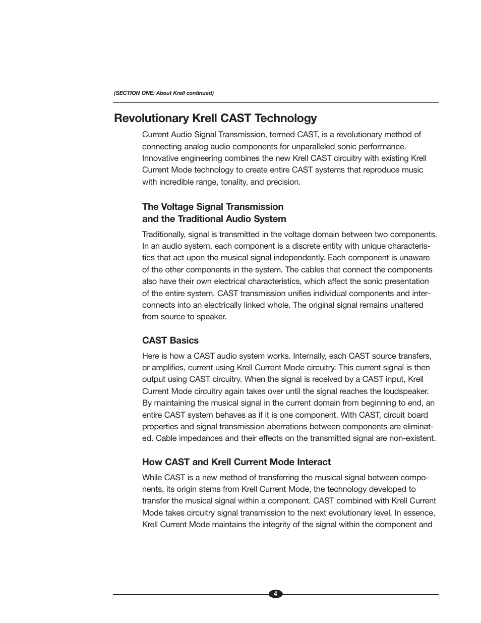 Revolutionary krell cast technology | Krell Industries EVOLUTION TWO MONAURAL PREAMPLIFIER User Manual | Page 8 / 60