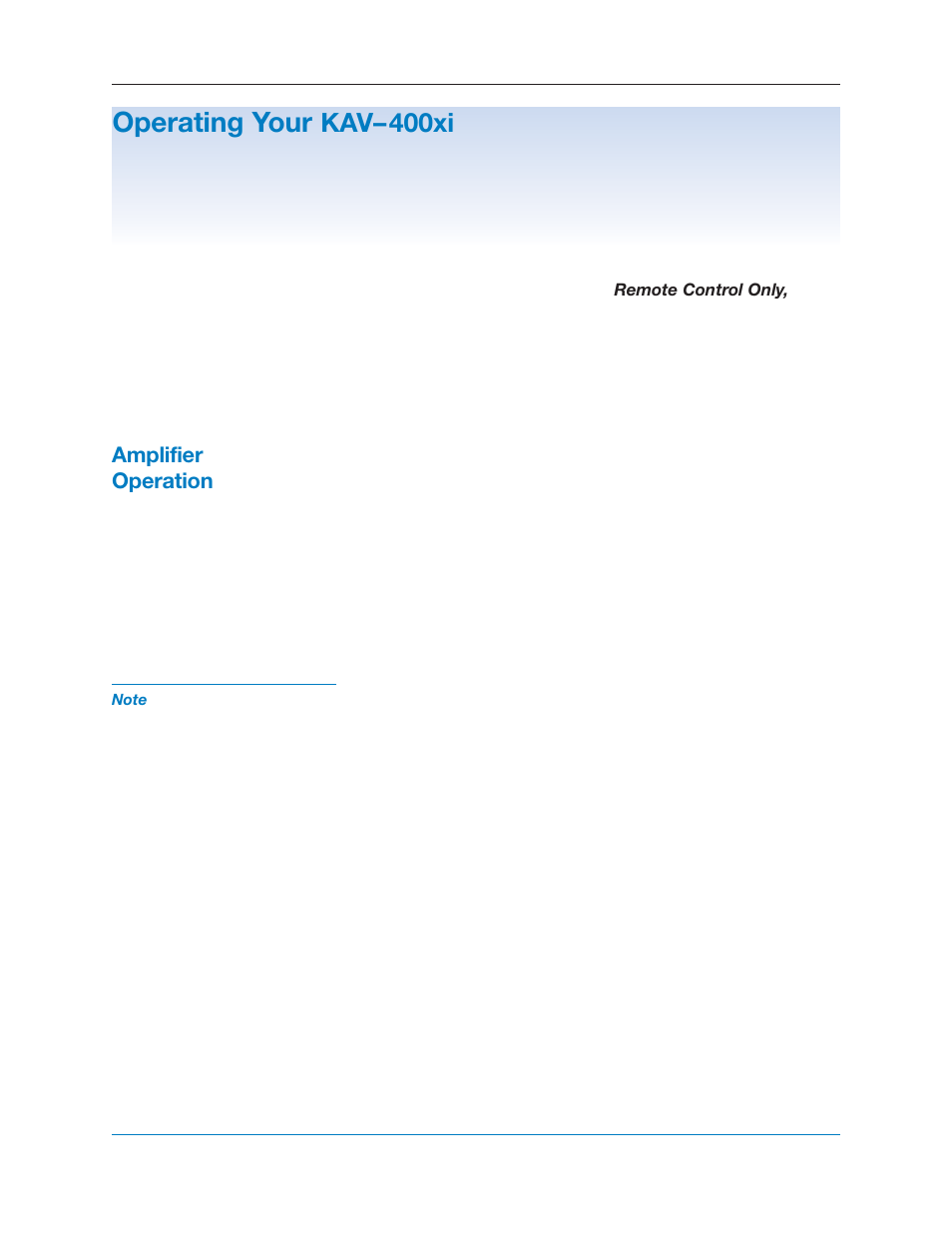 Operating your, Kav– 400xi | Krell Industries KAV400xi User Manual | Page 19 / 27