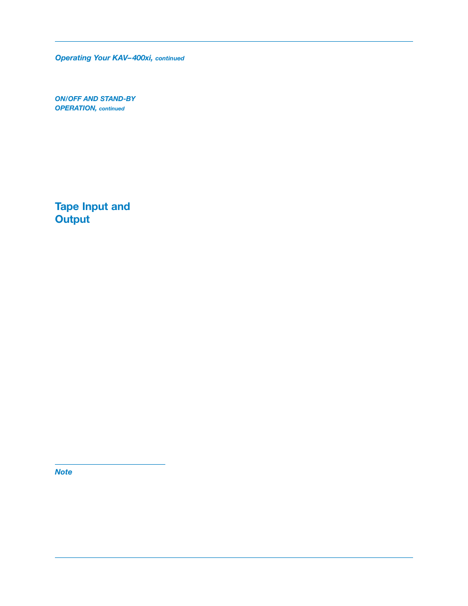Tape input and output | Krell Industries KAV400xi User Manual | Page 20 / 27