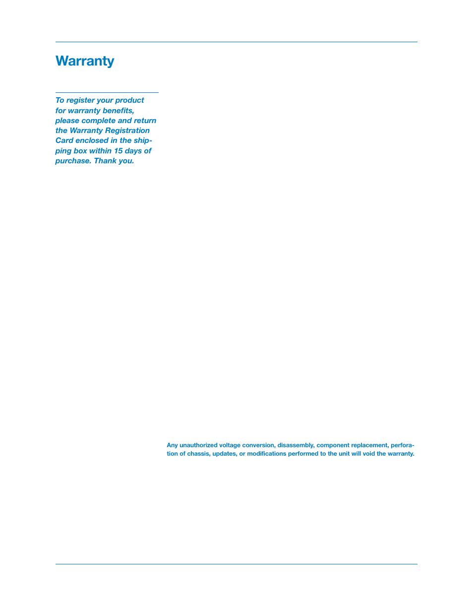 Warranty | Krell Industries KAV400xi User Manual | Page 25 / 27