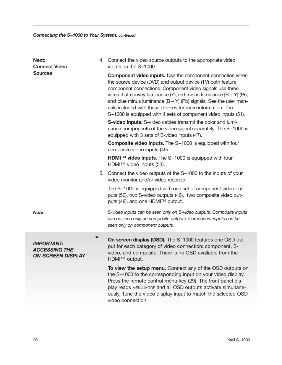 Krell Industries S-1000 User Manual | Page 24 / 72