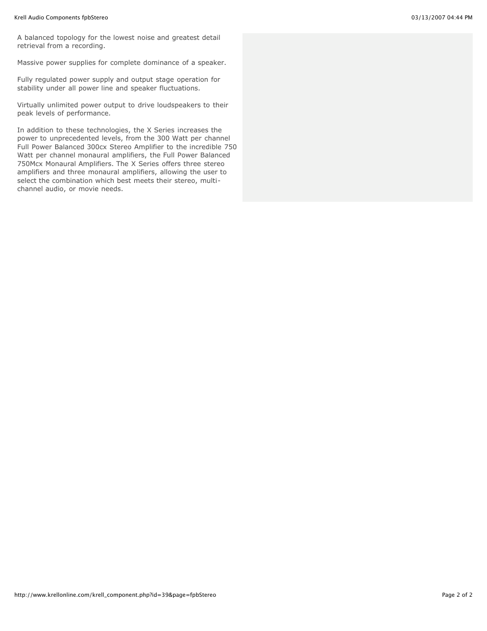 Krell Industries 700cx User Manual | Page 2 / 2