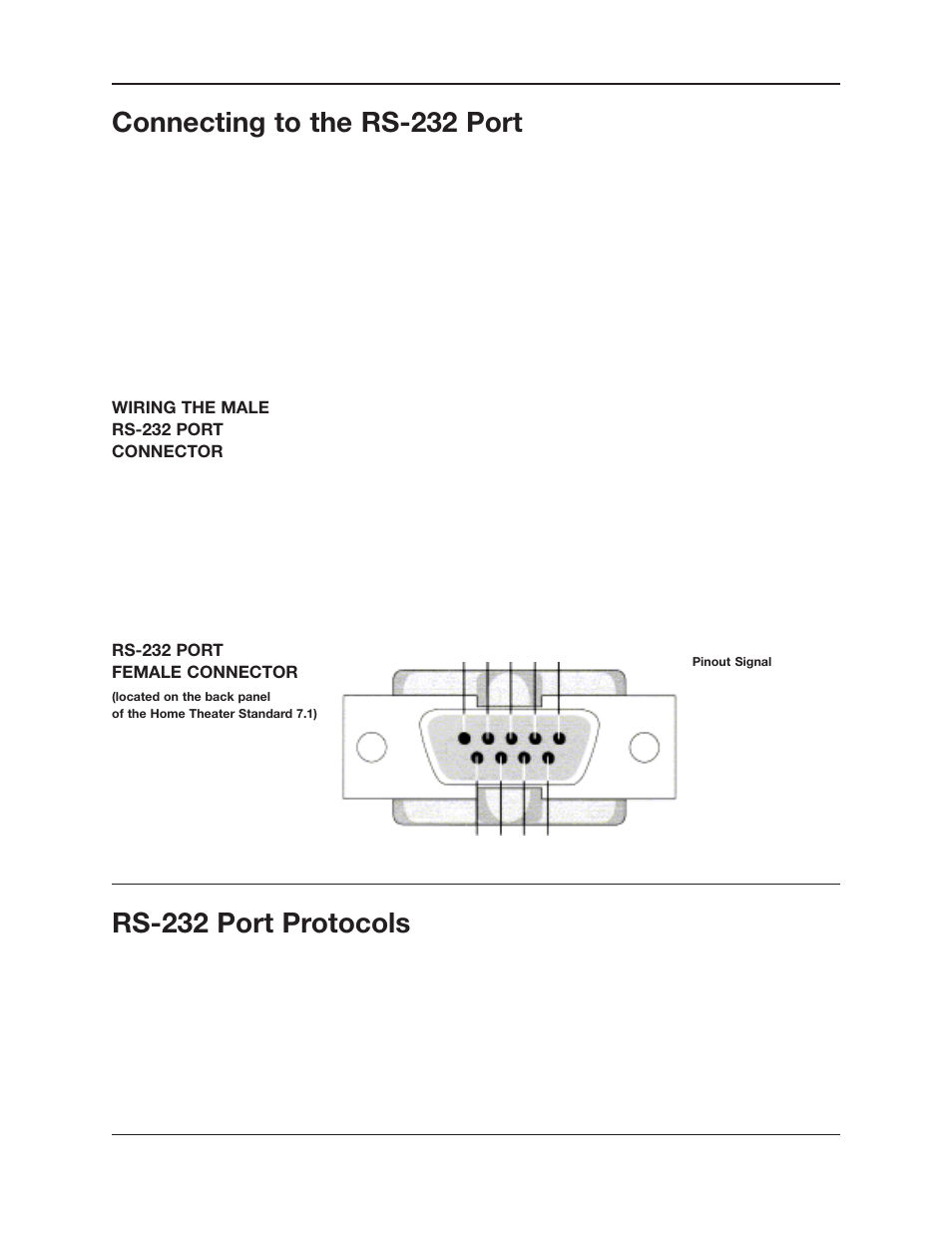 Connecting to the rs-232 port, Rs-232 port protocols | Krell Industries RS-232 User Manual | Page 4 / 20