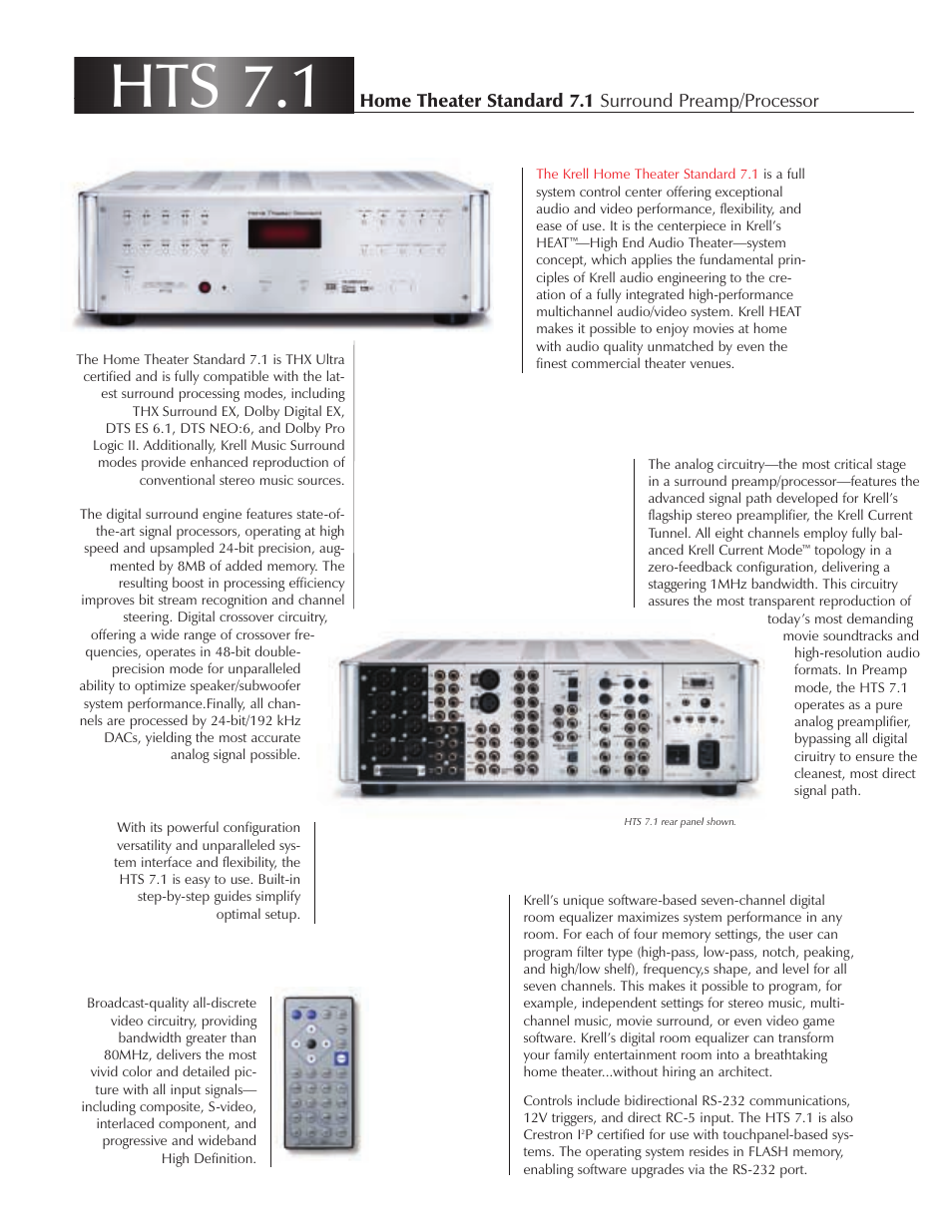 Hts 7.1 | Krell Industries DVD Palyer User Manual | Page 3 / 8