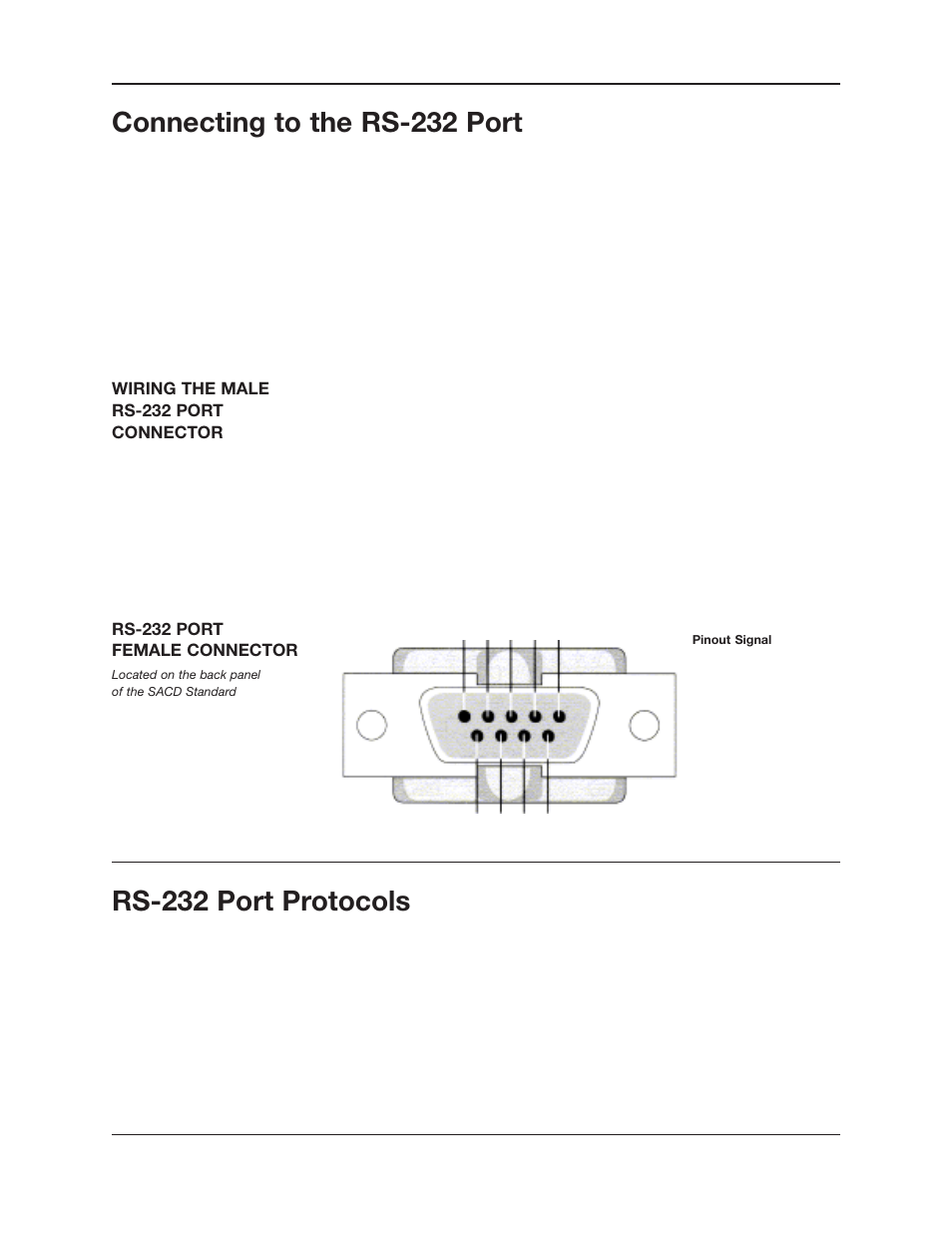 Connecting to the rs-232 port, Rs-232 port protocols | Krell Industries RS-232 User Manual | Page 4 / 8