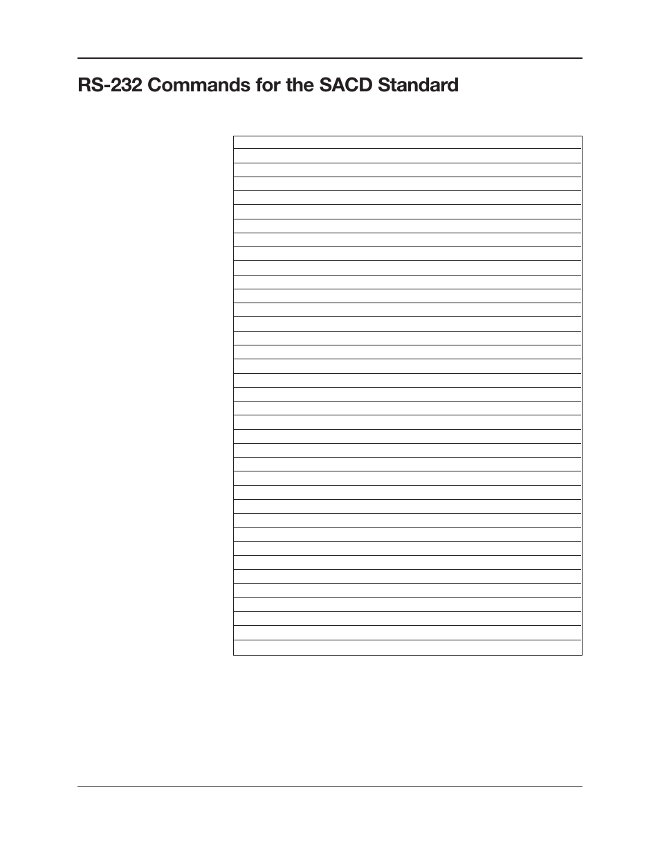 Rs-232 commands for the sacd standard | Krell Industries RS-232 User Manual | Page 5 / 8