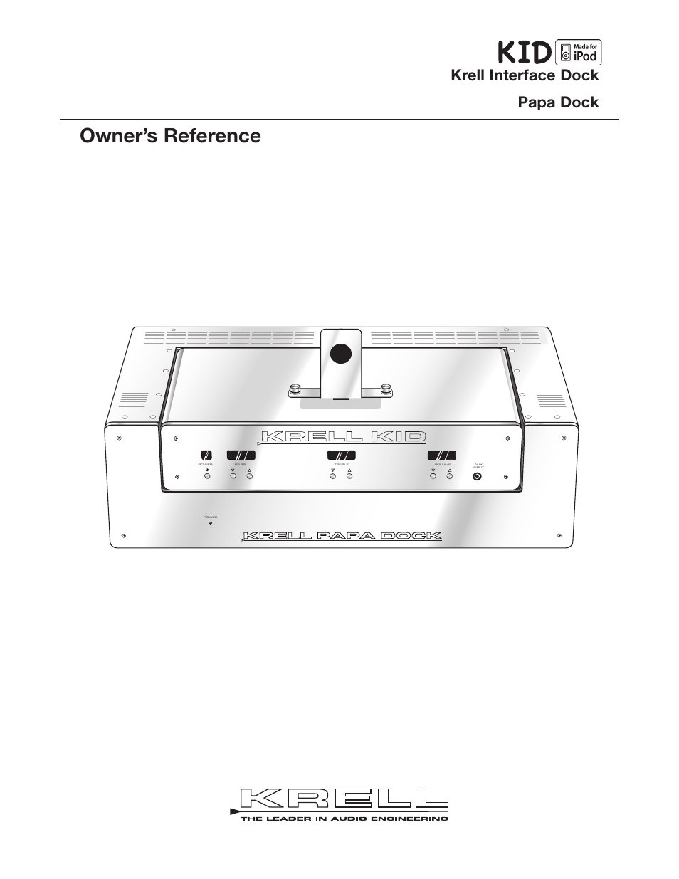 Krell Industries Papa Dock iPod Docking Station User Manual | 12 pages