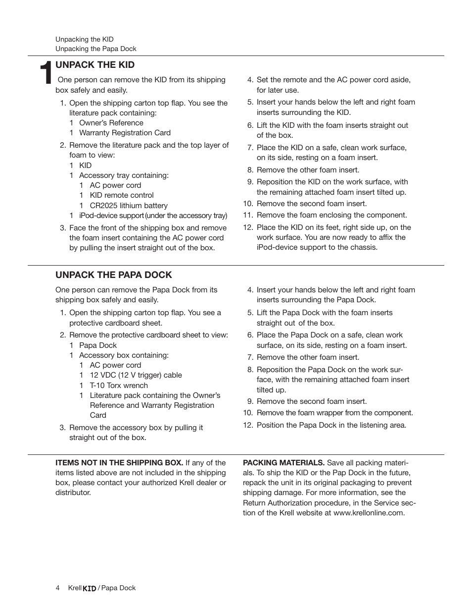 Krell Industries Papa Dock iPod Docking Station User Manual | Page 4 / 12