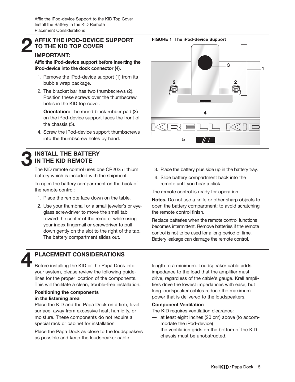 Krell Industries Papa Dock iPod Docking Station User Manual | Page 5 / 12