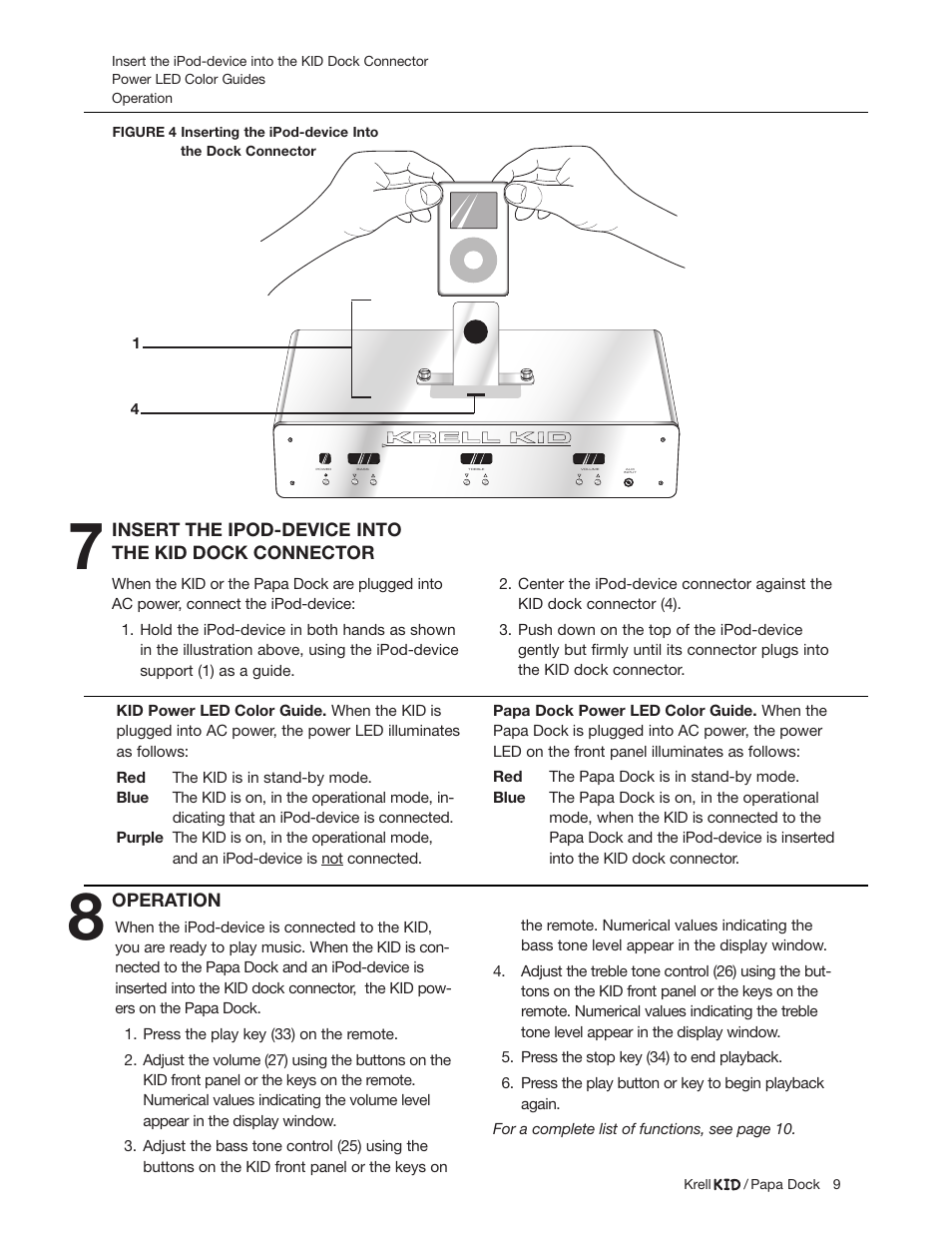 Krell Industries Papa Dock iPod Docking Station User Manual | Page 9 / 12