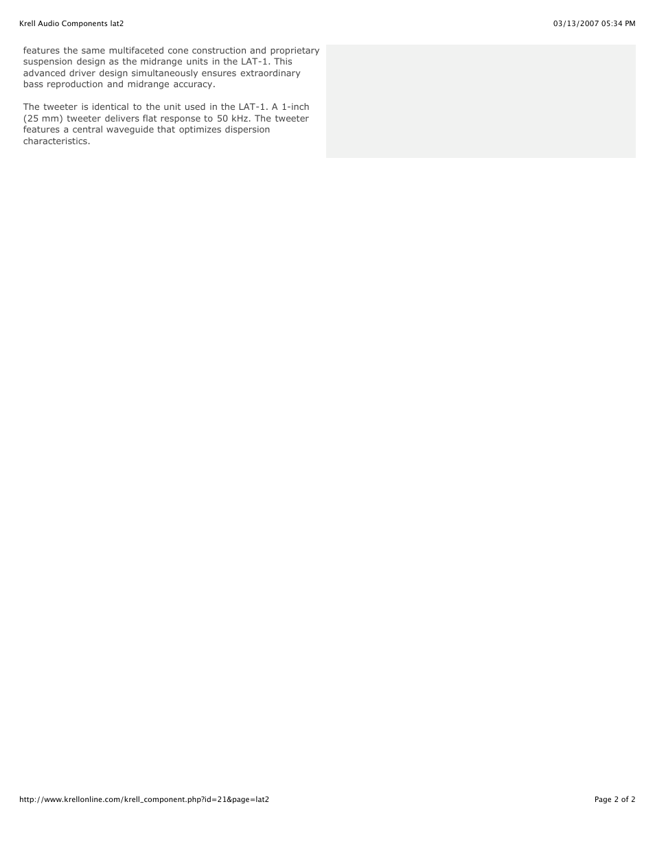 Krell Industries LAT-2 User Manual | Page 2 / 2