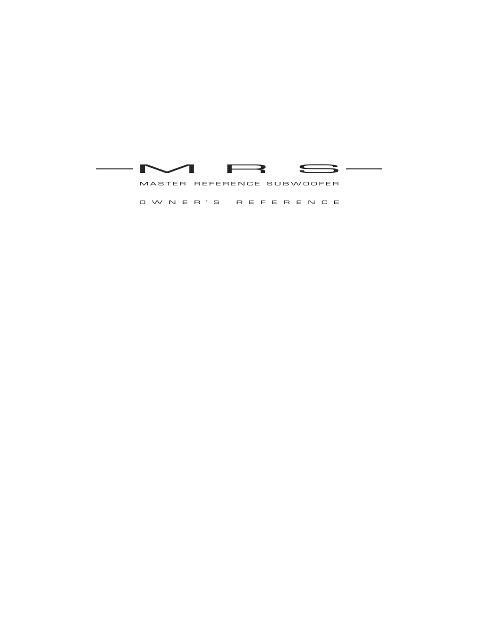 Krell Industries MASTER REFERENCE SUBWOOFER User Manual | 58 pages