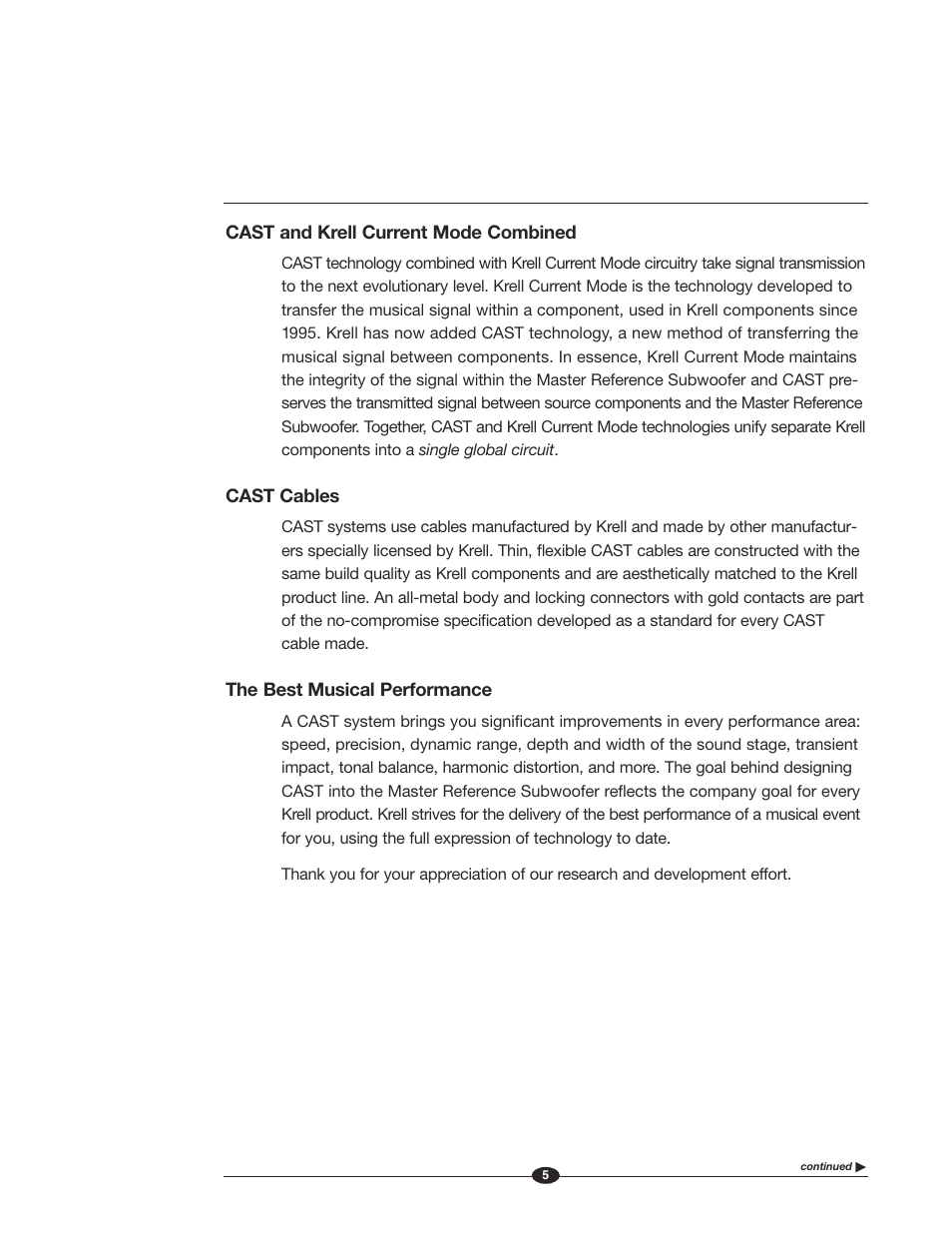 Krell Industries MASTER REFERENCE SUBWOOFER User Manual | Page 11 / 58