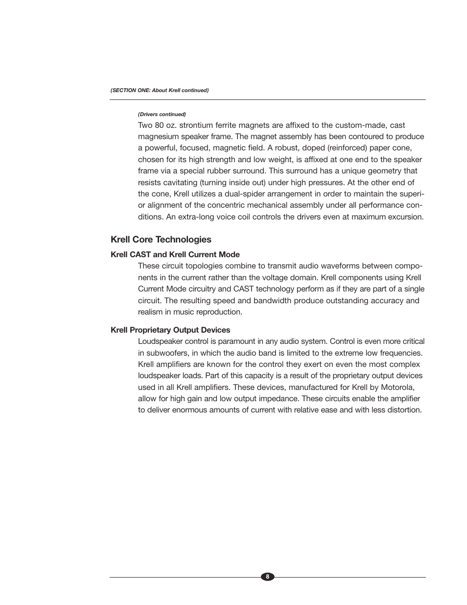 Krell Industries MASTER REFERENCE SUBWOOFER User Manual | Page 14 / 58